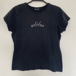 Sporty Vintage Adidas Black T-Shirt